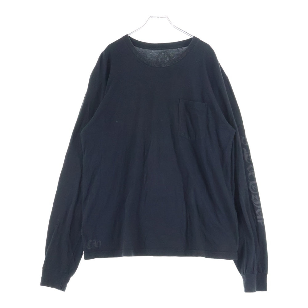 CHROME HEARTS(クロムハーツ) OLD ENGLISH L/S TEE オールドイングリッシュ ポケット ロングスリーブカットソー ブラック