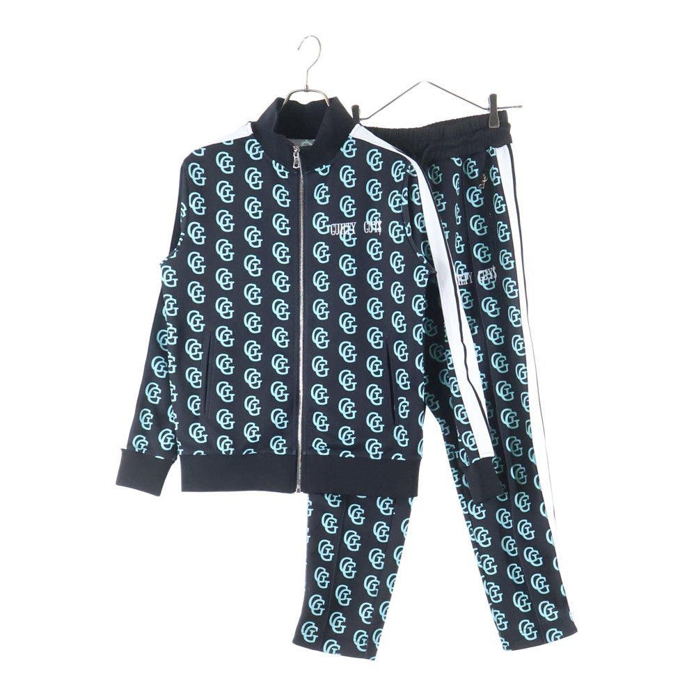 GALFY GUYS(ガルフィガイズ) MONOGRAM TRACK JACKET SETUP トラックジャケット トラックパンツ セットアップ ブラック GGロゴ 総柄