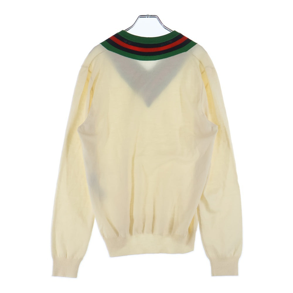 GUCCI(グッチ) V-neck wool sweater ブイネック ウールセーター 576802 XKAUK ホワイト