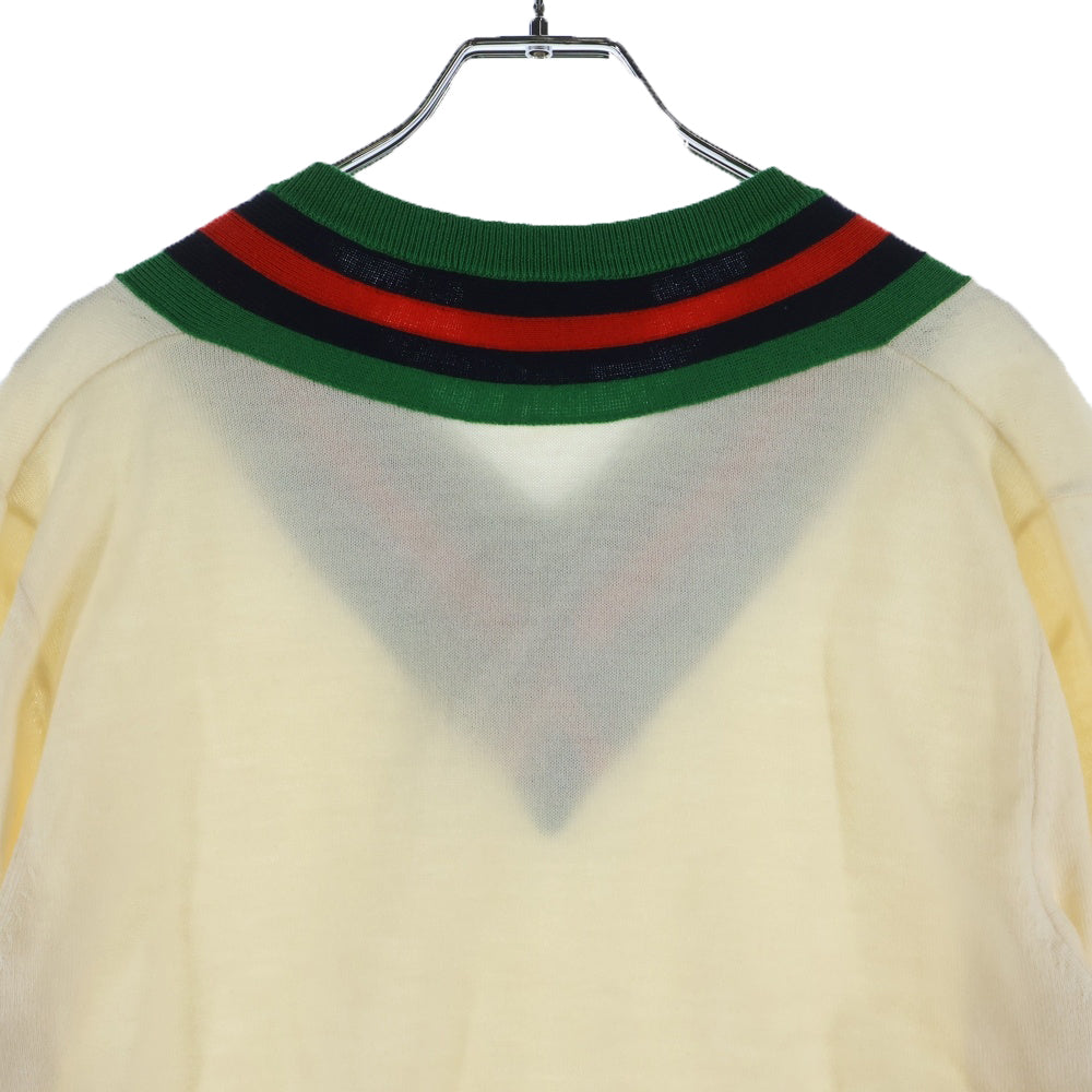 GUCCI(グッチ) V-neck wool sweater ブイネック ウールセーター 576802 XKAUK ホワイト
