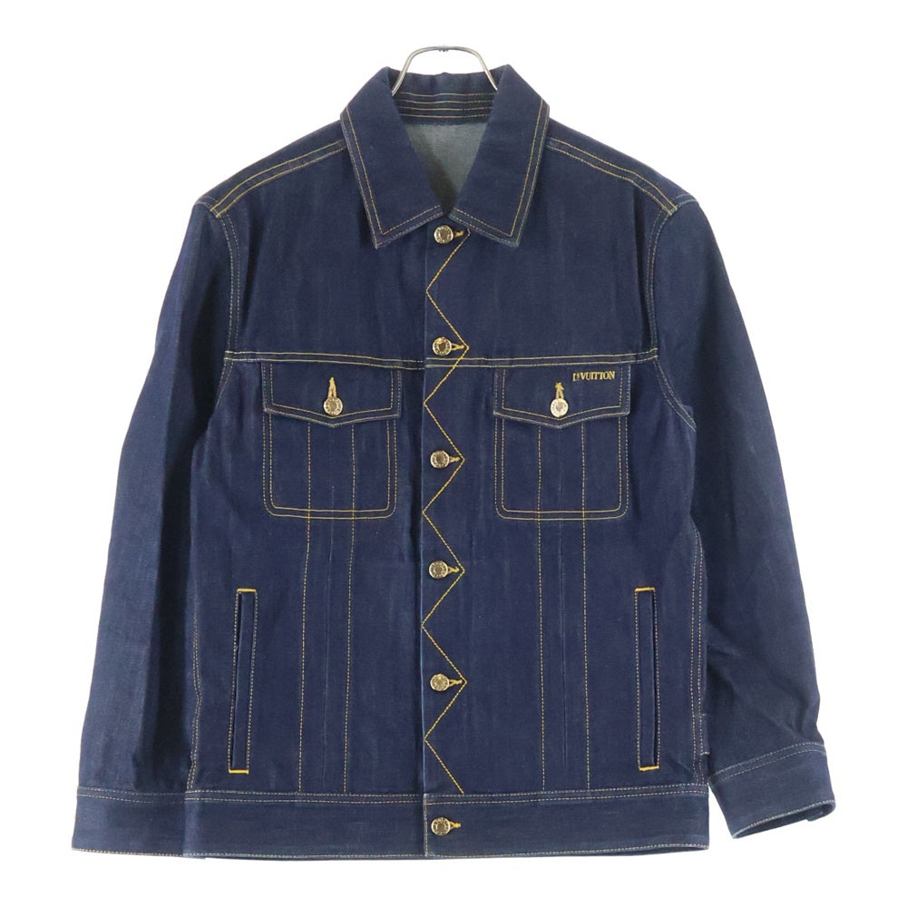 LOUIS VUITTON(ルイヴィトン) スラッシュステッチ フロント胸ポケット刺?ロゴ デニムジャケット RM062M MJDJ11CY9 インディゴ