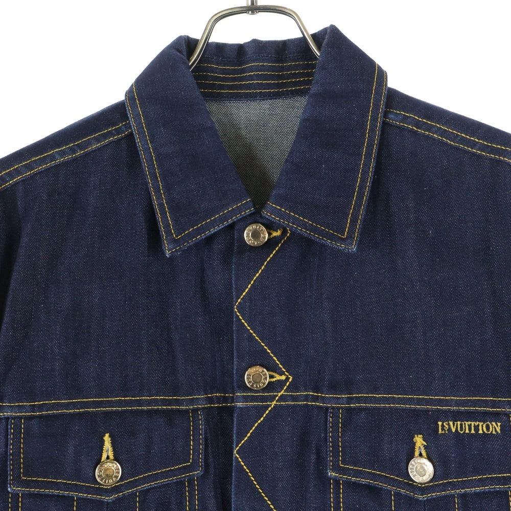 LOUIS VUITTON(ルイヴィトン) スラッシュステッチ フロント胸ポケット刺?ロゴ デニムジャケット RM062M MJDJ11CY9 インディゴ