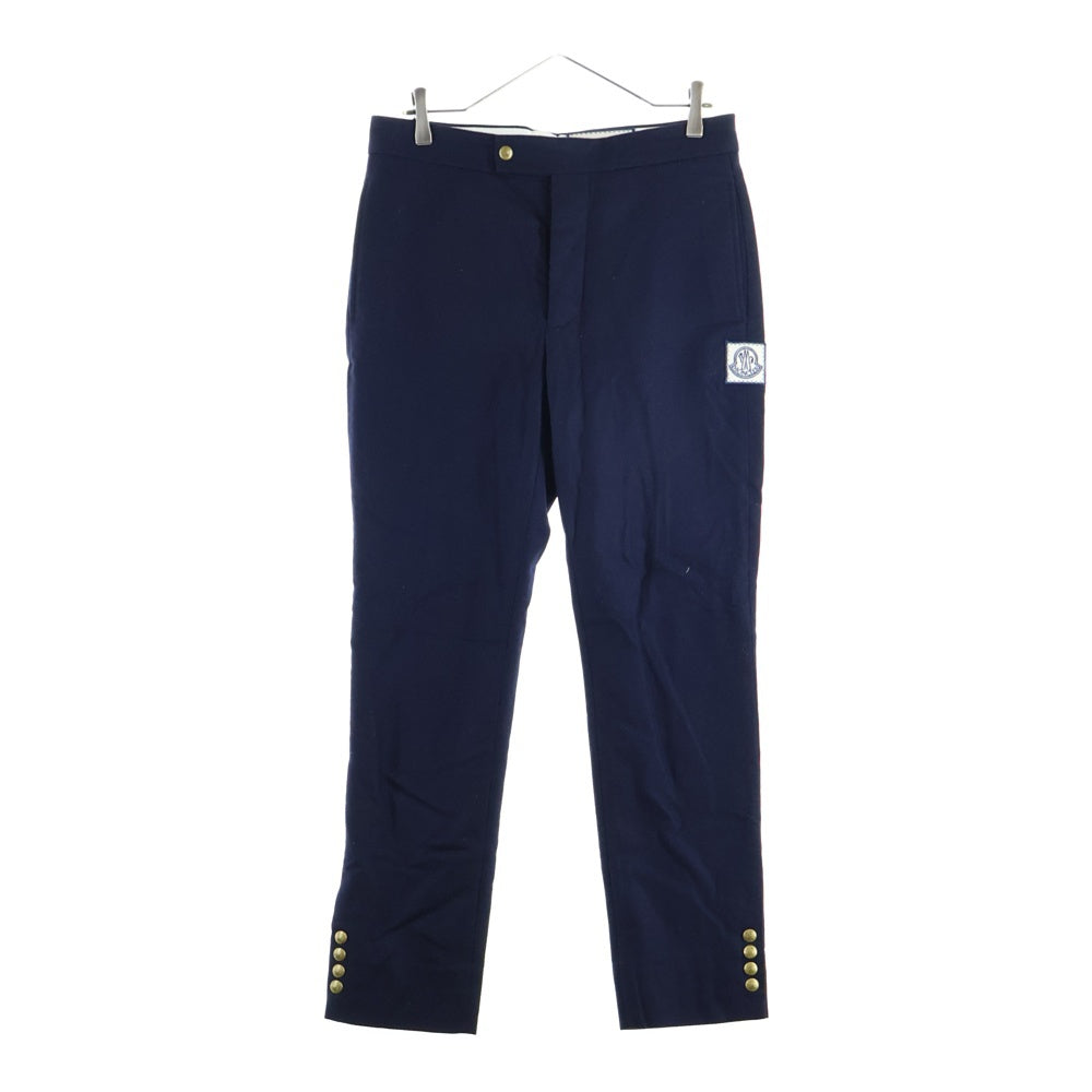 MONCLER(モンクレール) GAMME BLEU ガムブルー ロゴ ワッペン ウール スラックス パンツ ネイビー B23911008200 10096