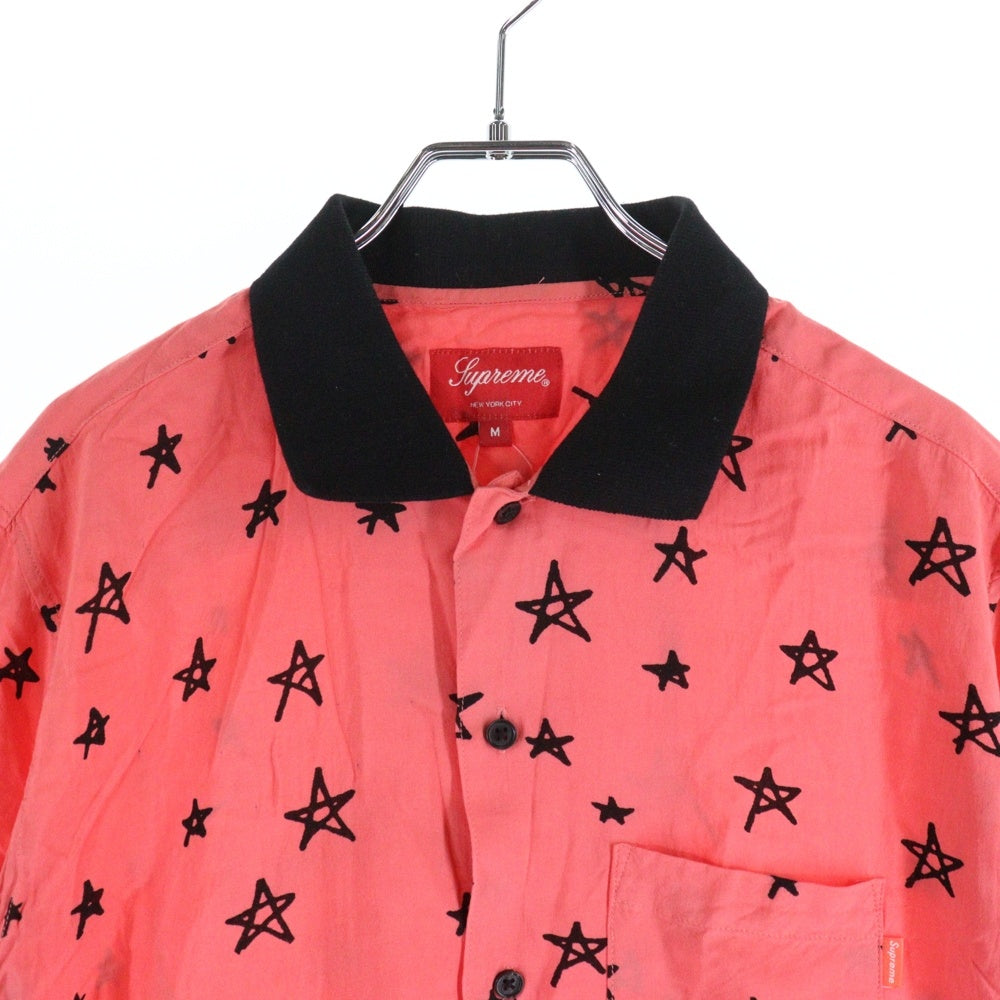 SUPREME(シュプリーム) 18SS Devil Rayon Shirt デビルプリント オープンカラー 半袖シャツ ピンク