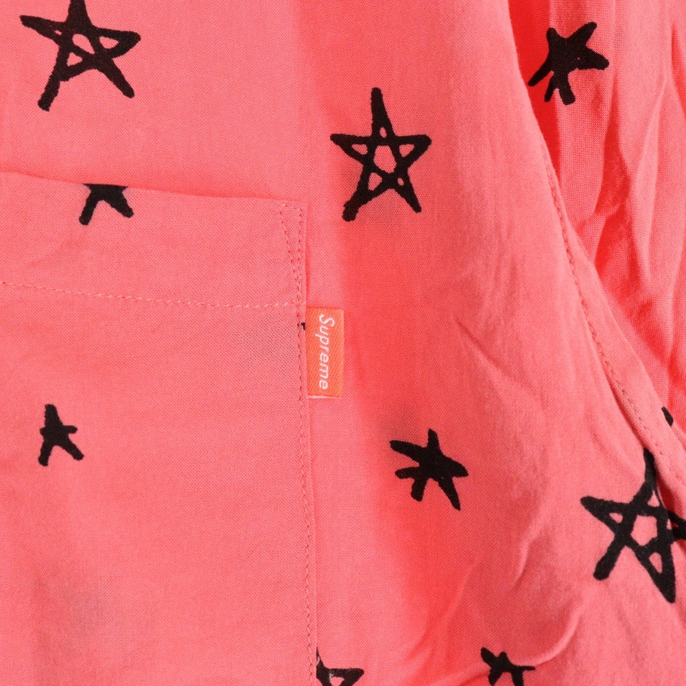 SUPREME(シュプリーム) 18SS Devil Rayon Shirt デビルプリント オープンカラー 半袖シャツ ピンク