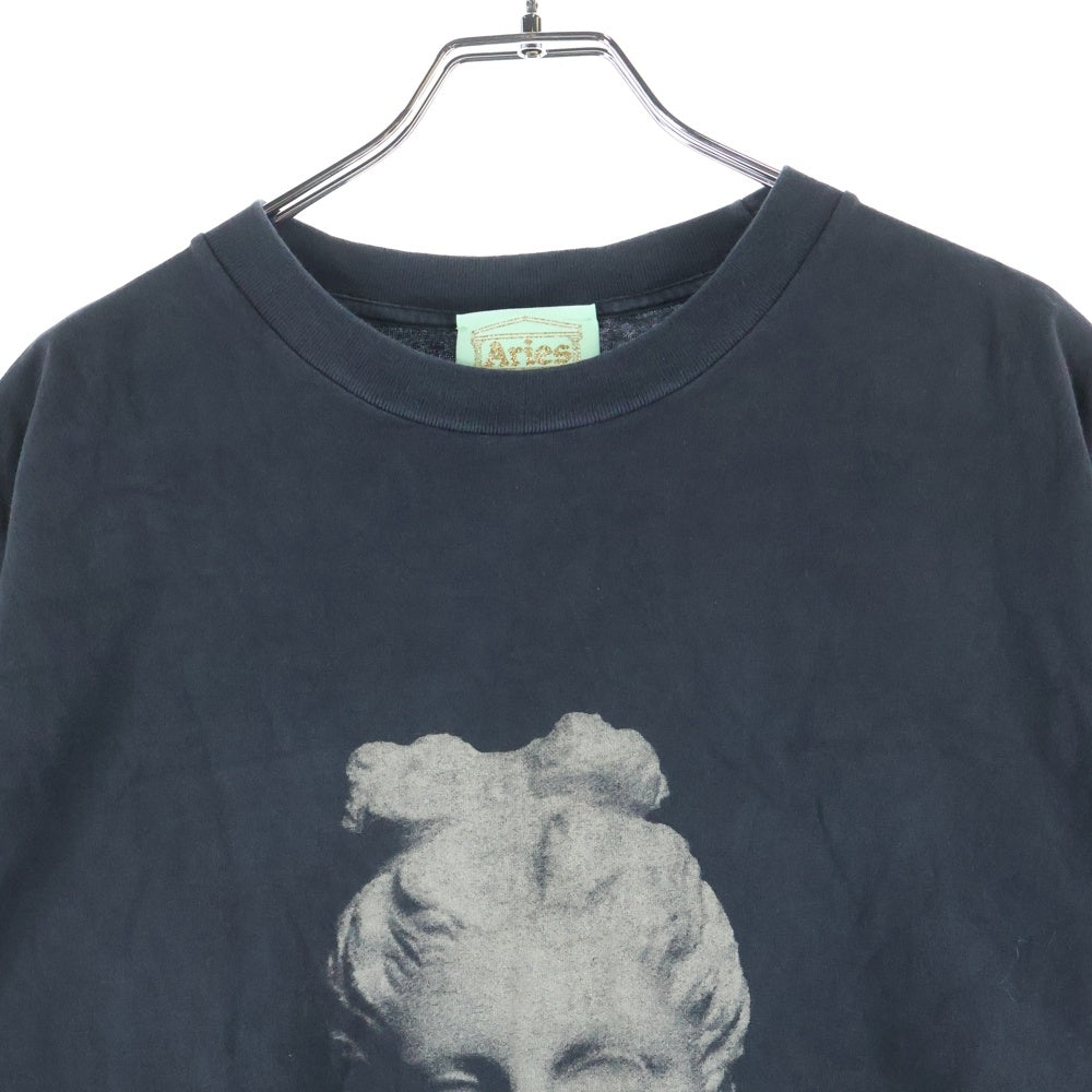 Aries(アリエス) Aged Statue SS Tee フロントプリント クルーネック半袖Tシャツ SUAR60015 ブラック レディース