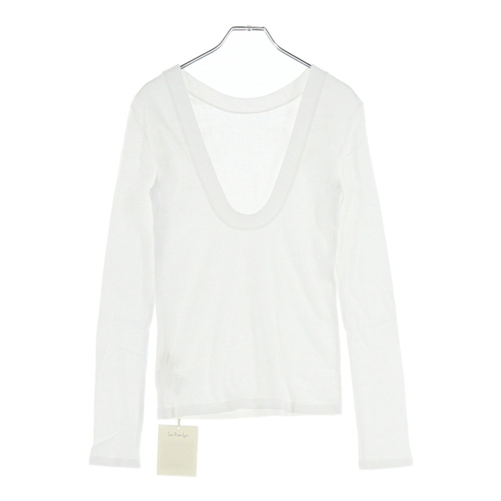 NO BRAND(ノーブランド) SeaRoomlynn オールドコットン Back UロングスリーブTシャツ ホワイト レディース