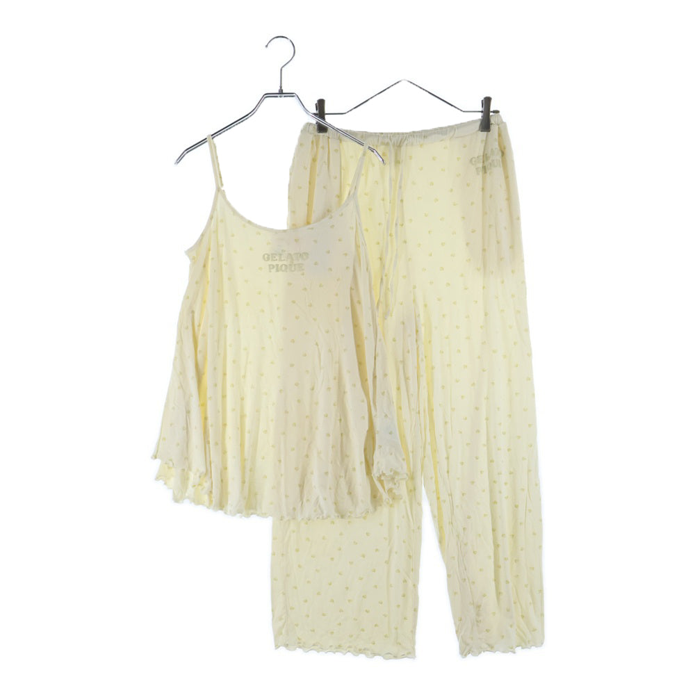 gelato pique(ジェラートピケ) レーヨン混 ハートロゴ セットアップ ルームウェア PWCP252310 ホワイト レディース