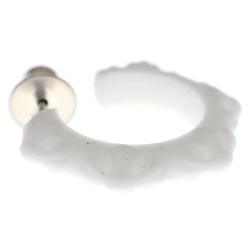 CHROME HEARTS(クロムハーツ) RUBBER HOOP CROSS SML クロスバンドフープ シリコンピアス ホワイト