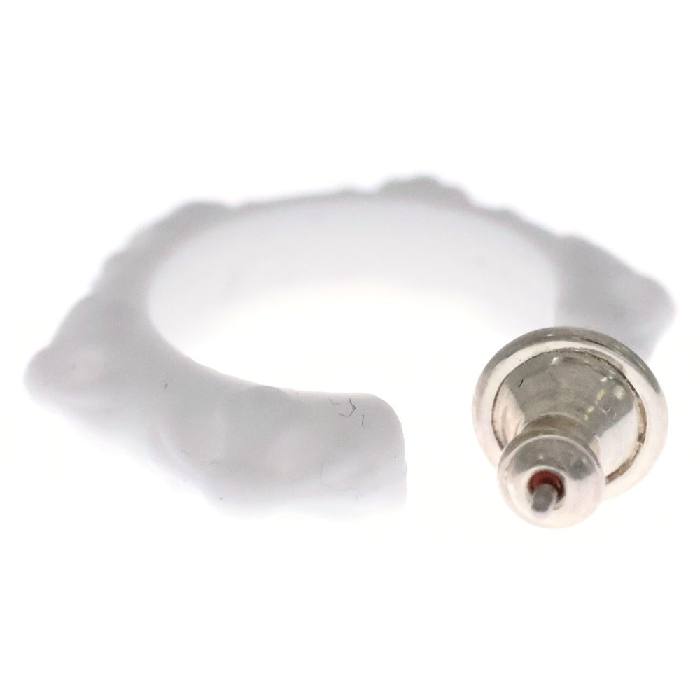 CHROME HEARTS(クロムハーツ) RUBBER HOOP CROSS SML クロスバンドフープ シリコンピアス ホワイト