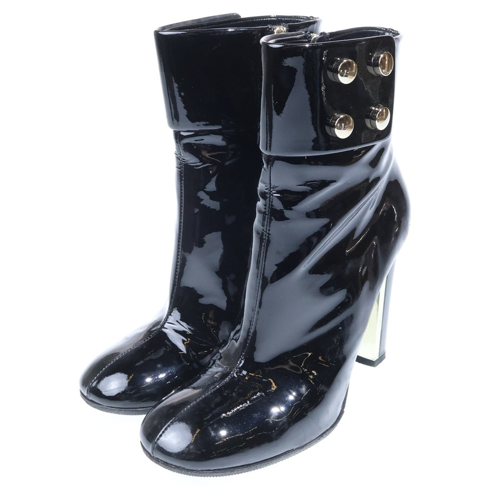 GUCCI(グッチ) サークルスタッズ スウェードレザーヒールブーツ レディース ブラック 247670