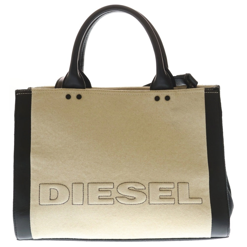 DIESEL(ディーゼル) 2WAY キャンバス 切替 レザー バイカラー 2トーン