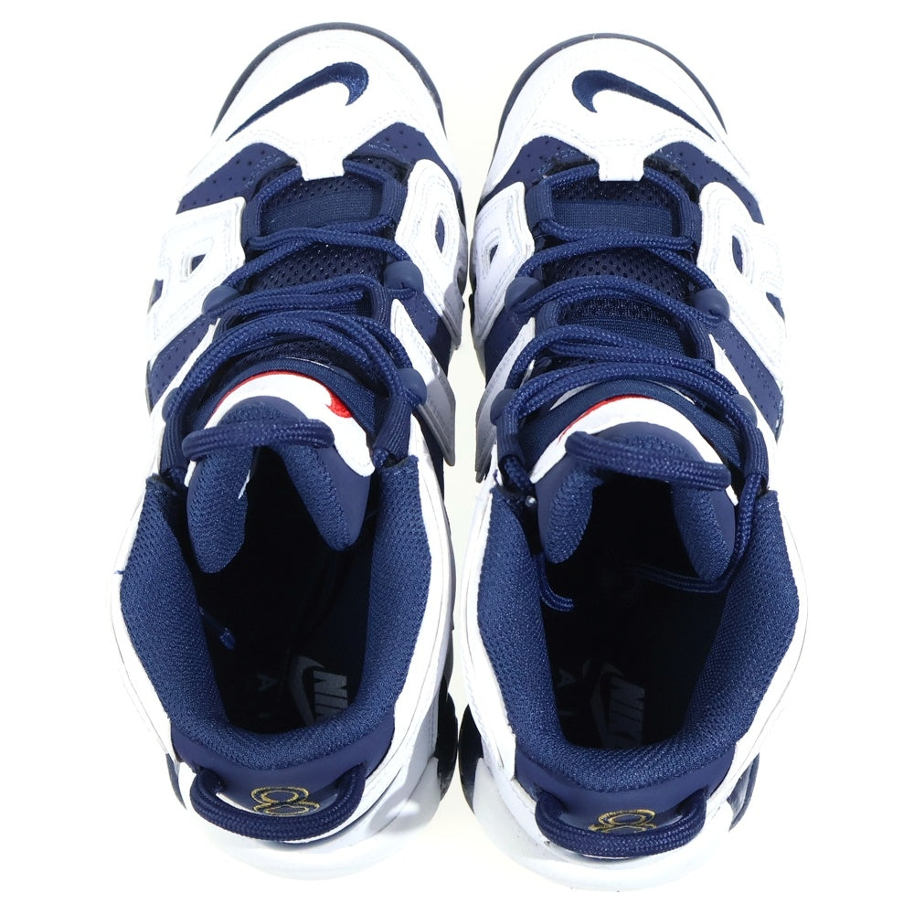 NIKE(ナイキ) GS Air More Uptempo 2024 Olympic ガールズ モアアップテンポ オリンピック ハイカットスニーカー YS6.5/24.5cm ホワイト/ネイビー レディース