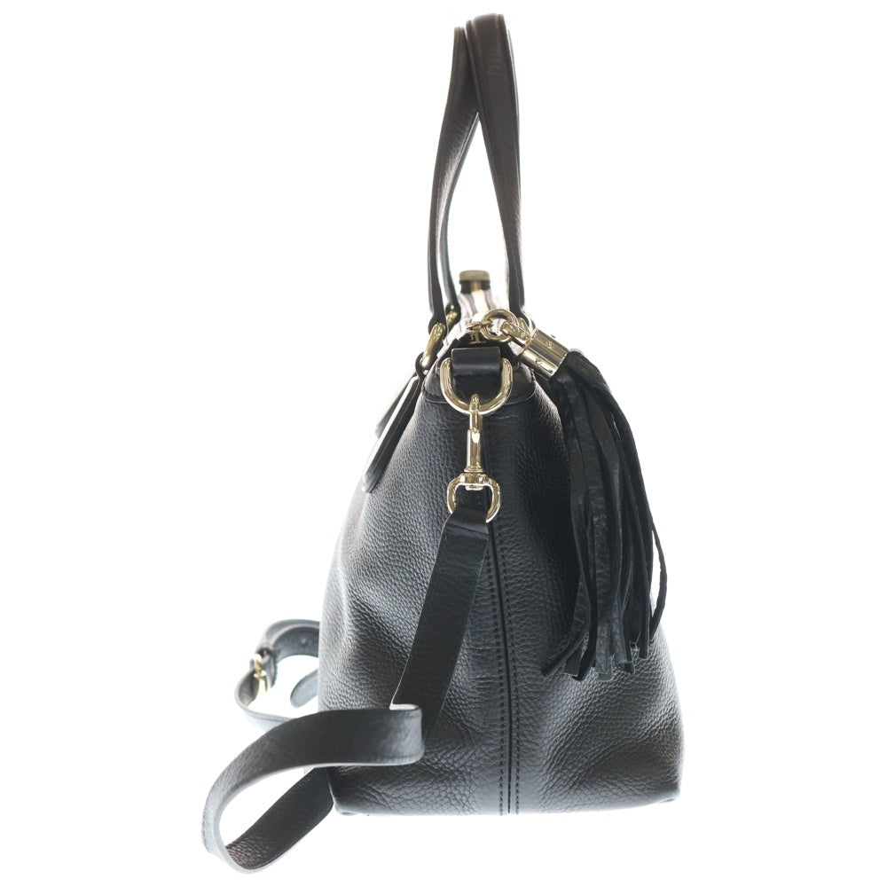 GUCCI(グッチ) 2WAY ソーホー インターロッキング タッセルフリンジ ハンドバッグ ショルダーバッグ 308362 ブラック レディース