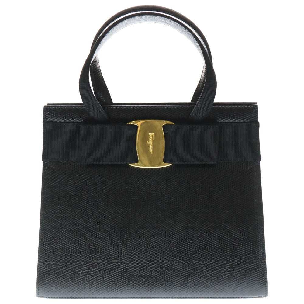 Salvatore Ferragamo(サルヴァトーレ フェラガモ) 2WAY ヴァラリボンハンドバッグ ショルダーバッグ AQ-214178 ブラック レディース