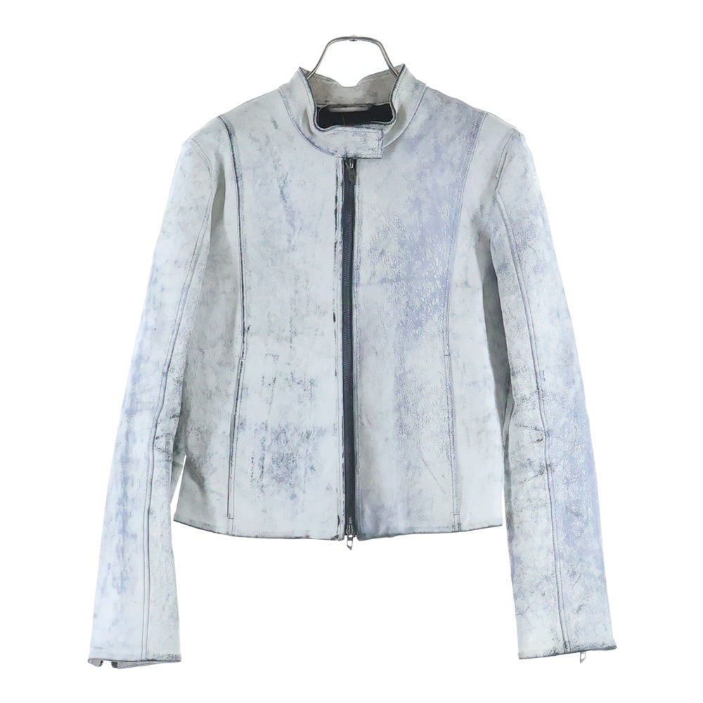 DIESEL(ディーゼル) L-YRIC ラムレザー ライダースジャケット 17001443 ホワイト レディース