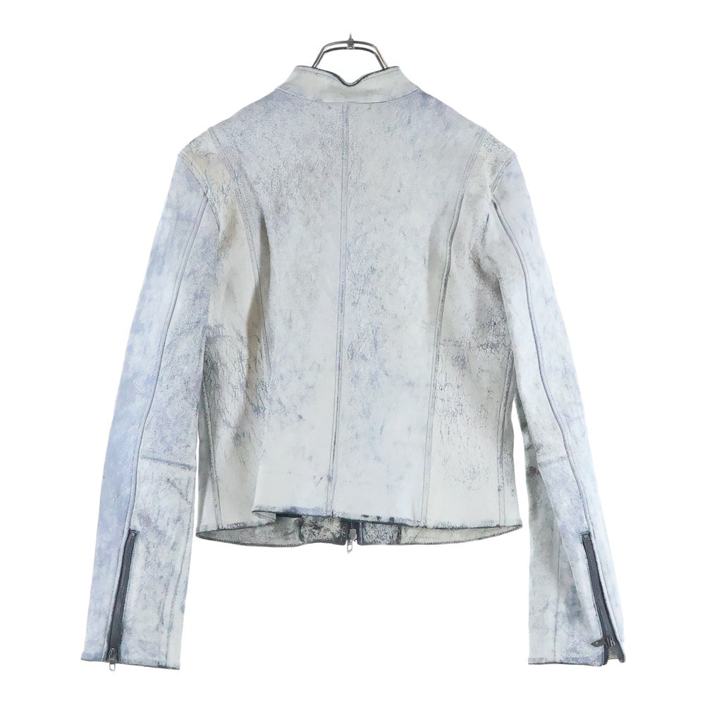 DIESEL(ディーゼル) L-YRIC ラムレザー ライダースジャケット 17001443 ホワイト レディース