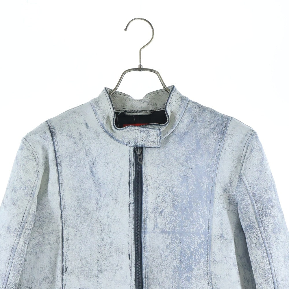 DIESEL(ディーゼル) L-YRIC ラムレザー ライダースジャケット 17001443 ホワイト レディース