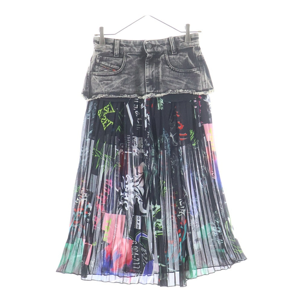 DIESEL(ディーゼル) ショートデニムパンツ 再構築 コットンスカート マルチ A04349 レディース