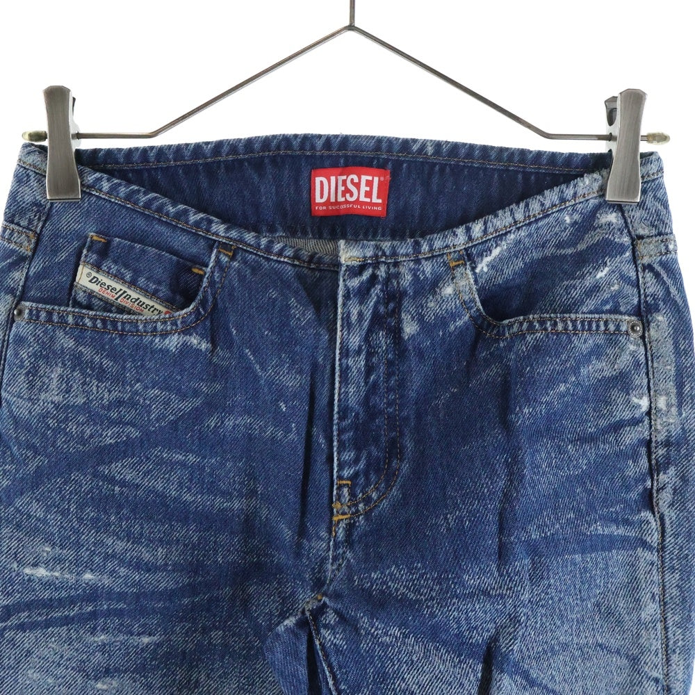 DIESEL(ディーゼル) D-SHARK-FSD2 ダメージ加工 シースルー フレアデニムパンツ 068JH インディゴ レディース