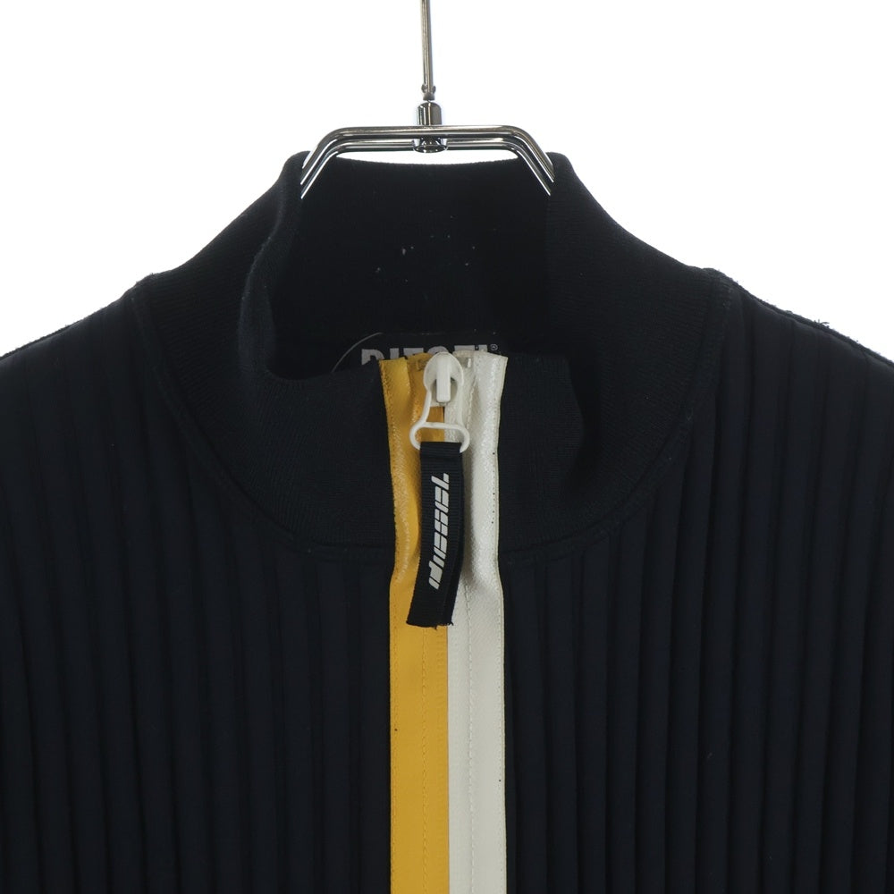 DIESEL(ディーゼル) T-RIB 0DRBR ダブルジップ プリーツ トラックジャケット A07318 ブラック レディース