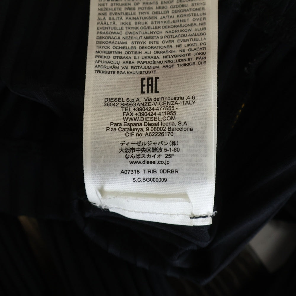 DIESEL(ディーゼル) T-RIB 0DRBR ダブルジップ プリーツ トラックジャケット A07318 ブラック レディース