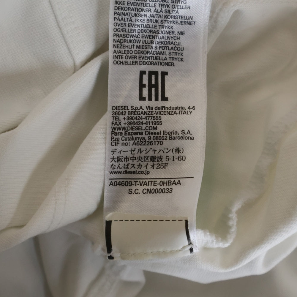 DIESEL(ディーゼル) T-VAITE ショート丈 Vネック 半袖ポロシャツ A04609 ホワイト レディース