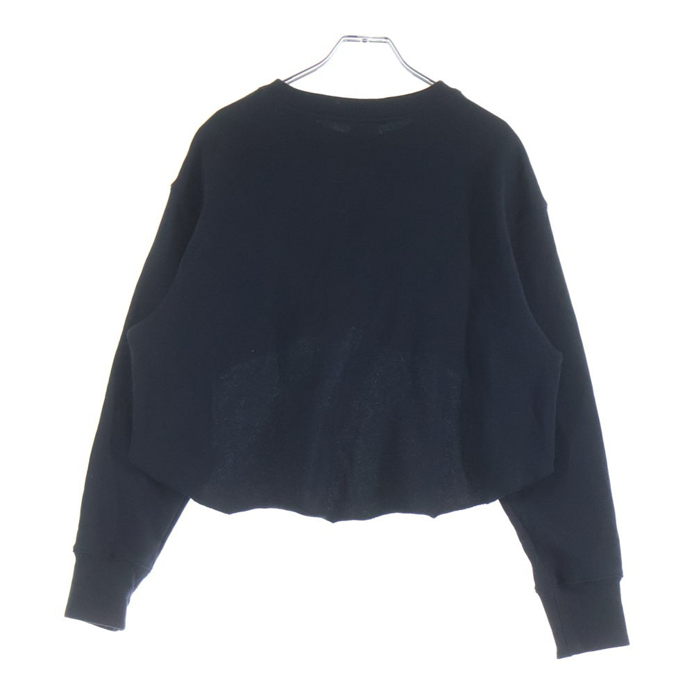 NIKE(ナイキ) NSW DIM フリース FT L/S クロップ クルー トップ スウェットシャツ トレーナー FB8265-010 ブラック レディース