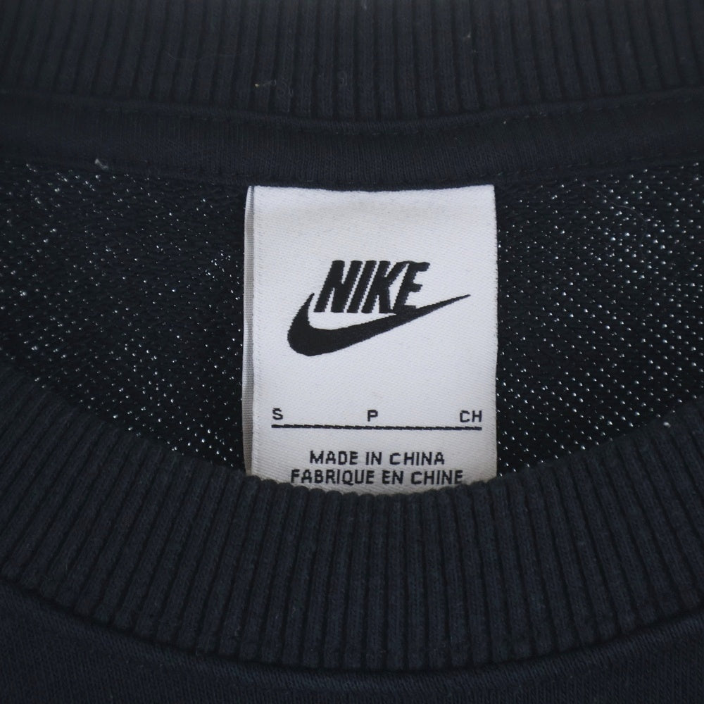 NIKE(ナイキ) NSW DIM フリース FT L/S クロップ クルー トップ スウェットシャツ トレーナー FB8265-010 ブラック レディース