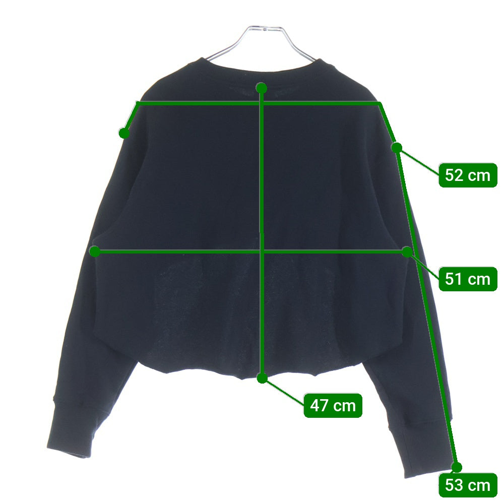 NIKE(ナイキ) NSW DIM フリース FT L/S クロップ クルー トップ スウェットシャツ トレーナー FB8265-010 ブラック レディース