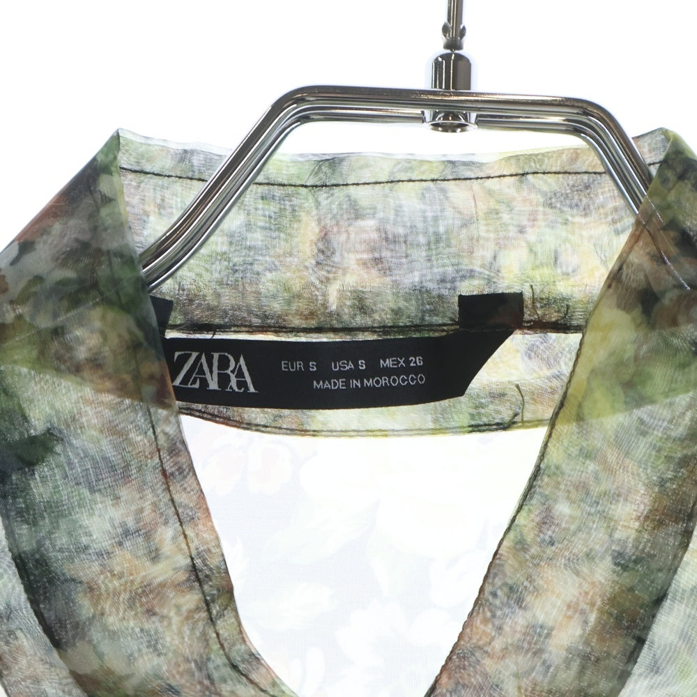 ZARA(ザラ) シースルー フローラル 長袖シャツ マルチ レディース