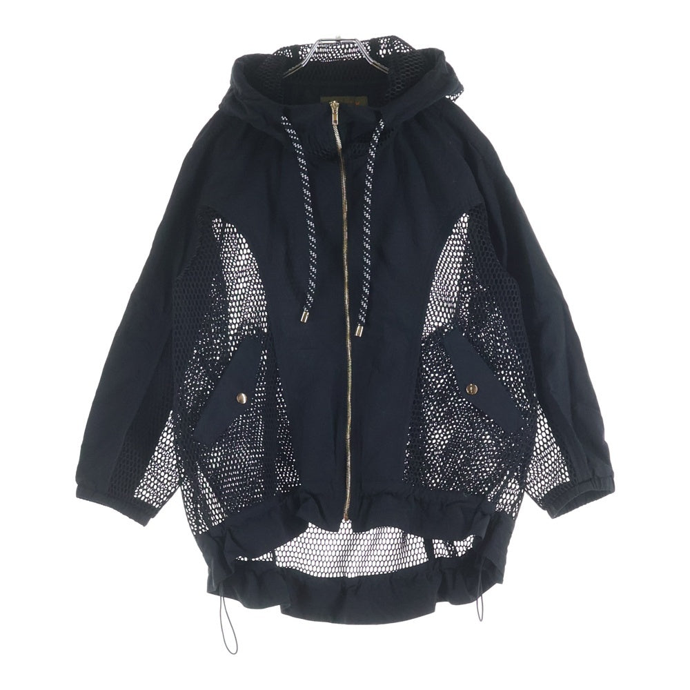 NO BRAND(ノーブランド) RISLEY リズレイ メッシュマウンテンパーカー ブラック レディース