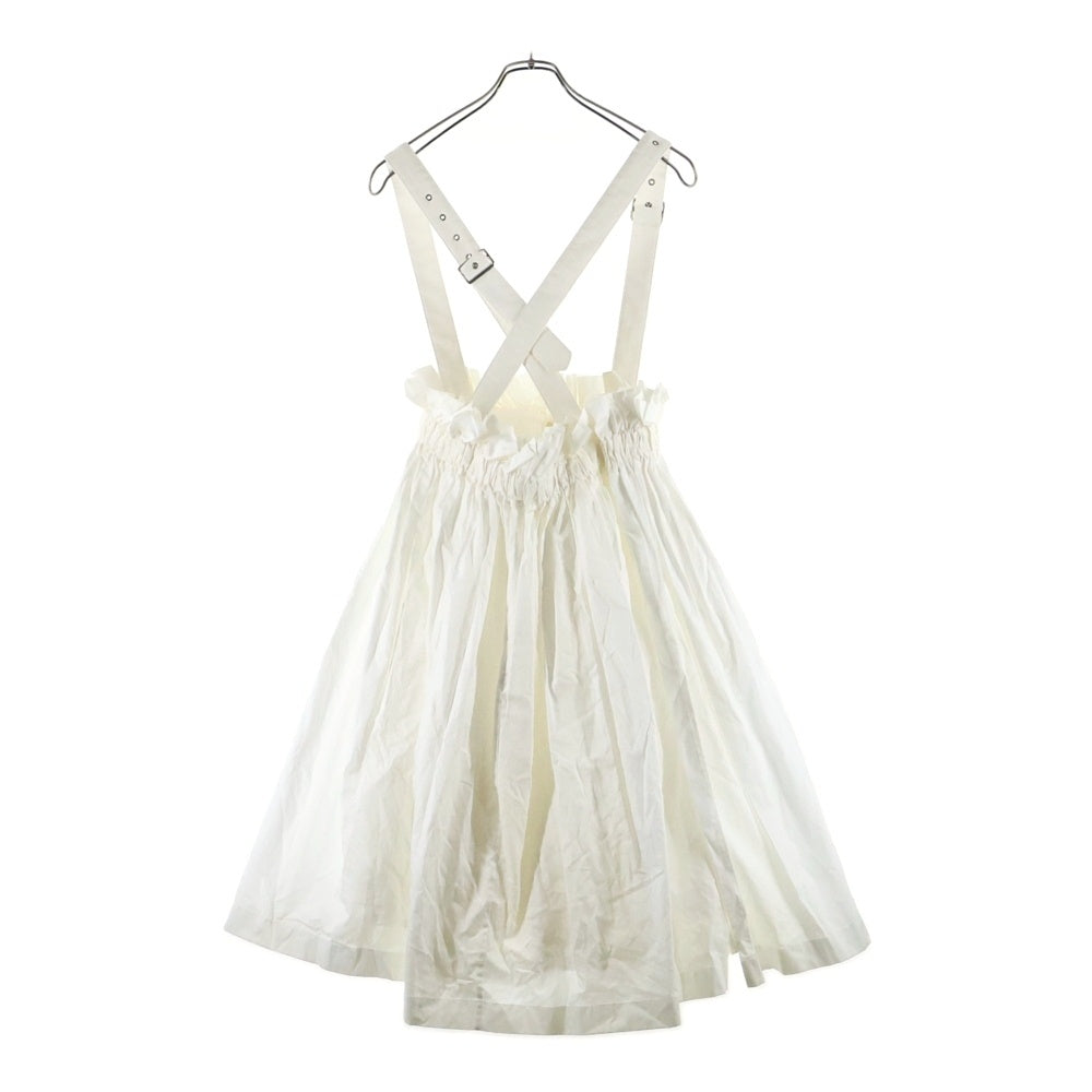 NOIR KEI NINOMIYA(ノワール ケイニノミヤ) 20SS シンセティックレザー ショルダー コットン吊りギャザージャンパースカート 3E-A017 レディース
