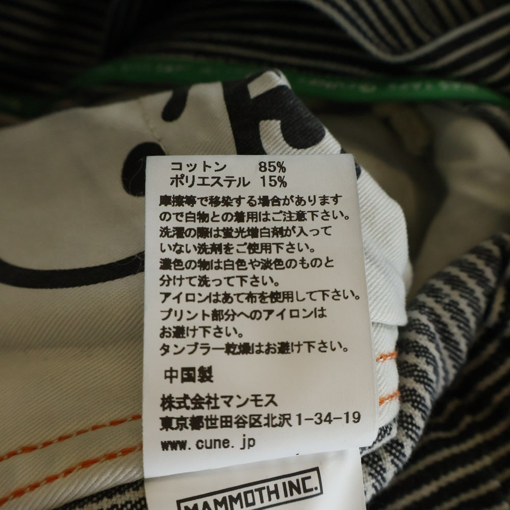 CUNE(キューン) ストライプ ワークパンツ BKFDA06HKR ブラック レディース