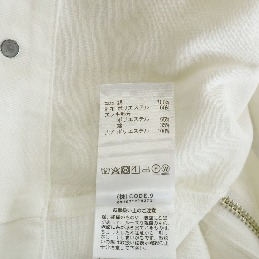 AULA AILA(アウラアイラ) シースルー デニム切り替えし ジップアップダウンジャケット 1242‐02002 ホワイト レディース