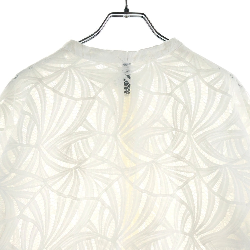 AULA AILA(アウラアイラ) フローラル刺繍 シースルー ジップアップブルゾン 1211‐02042 ホワイト レディース