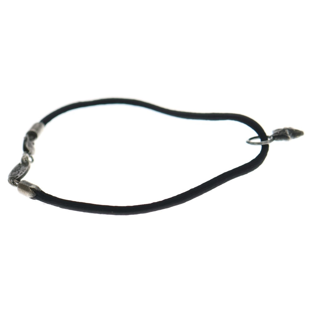 CHROME HEARTS(クロムハーツ) KZ ケーゼット スタースタック シルクブレスレット シルバー×ブラック