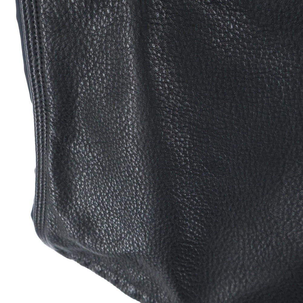 CHROME HEARTS(クロムハーツ) CARPENTER クロスパッチ付きレザー切替ナイロンカーペンターハーフパンツ ネイビー/ブラック
