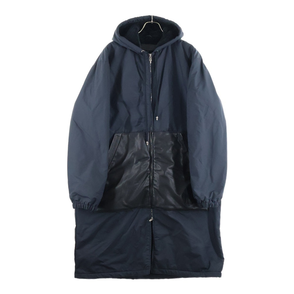 CHROME HEARTS クロムハーツ HURRICANE ハリケーン ダガージップ クロスパッチ レザー切替 ナイロンロングコート ブラック CHROME HEARTS(クロムハーツ) HURRICANE ハリケーン ダガージップ
