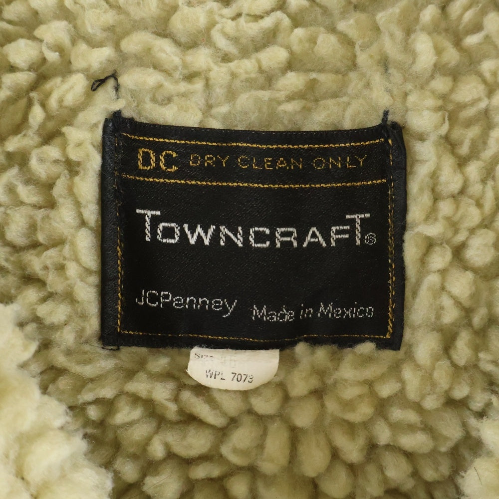 PENNEYS TOWNCRAFT(ぺニーズタウンクラフト) 70s スウェードジャケット ボアライニング スナップ ブラウン