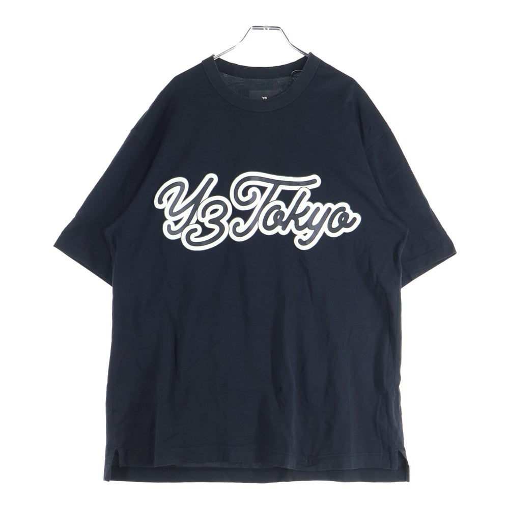 Y-3(ワイスリー) GFX YY SS TEE プリントロゴ クルーネック半袖Tシャツカットソー ブラック IQ2140