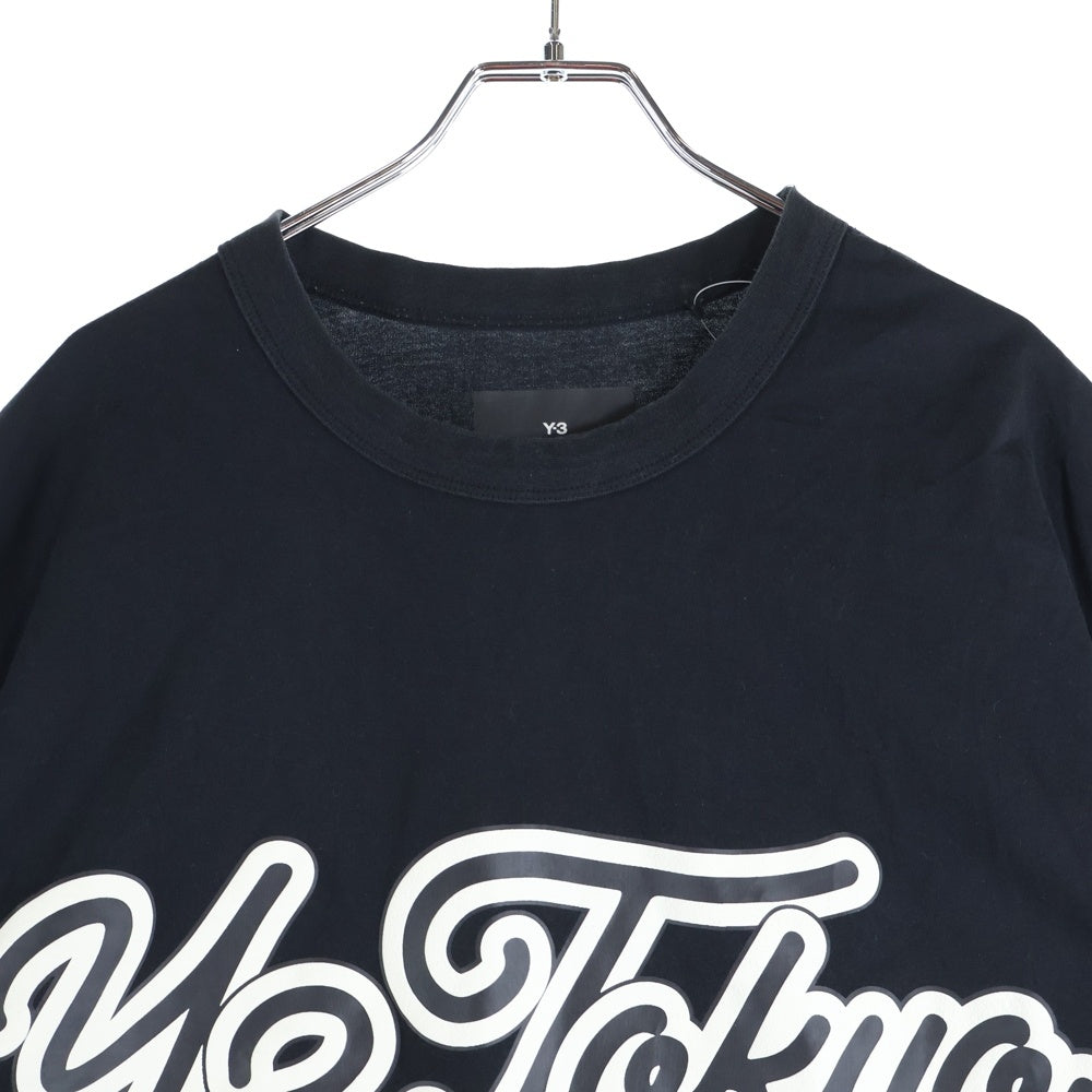 Y-3(ワイスリー) GFX YY SS TEE プリントロゴ クルーネック半袖Tシャツカットソー ブラック IQ2140