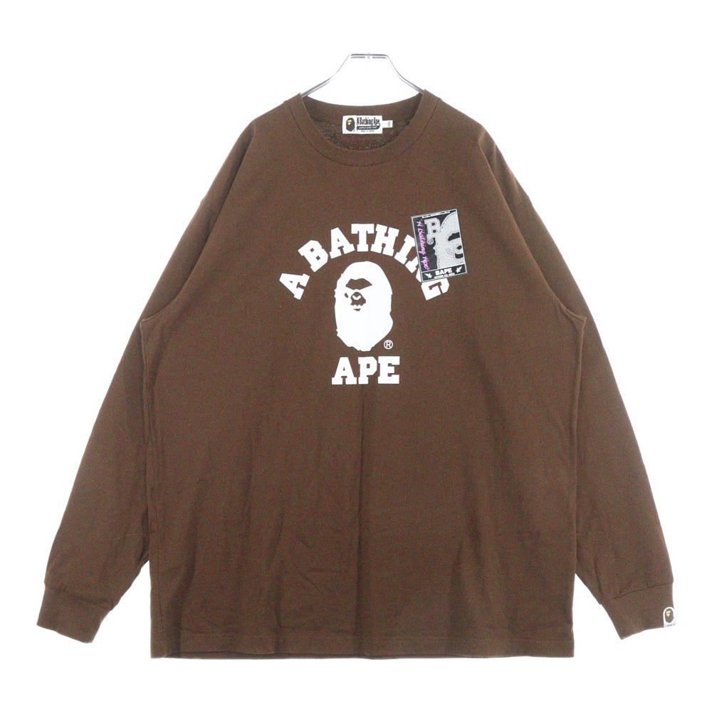 A BATHING APE(アベイシングエイプ) MAD FACE COLLEGE L/S TEE