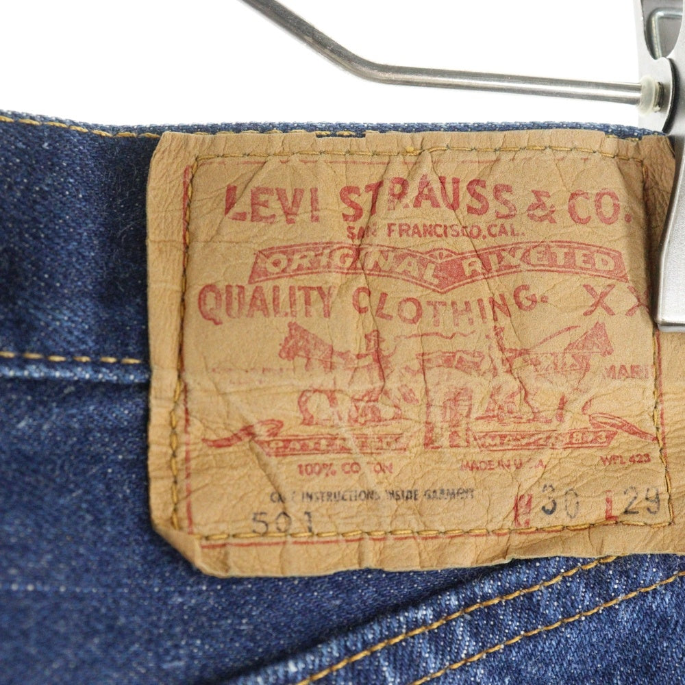 Levi's(リーバイス) 60s 濃紺 501 BIGE後期 CARE紙パッチ スレーキスタンプ 通常R 平行ステッチ ボタン裏6 ポケット裏シングル 赤耳 デニムパンツ