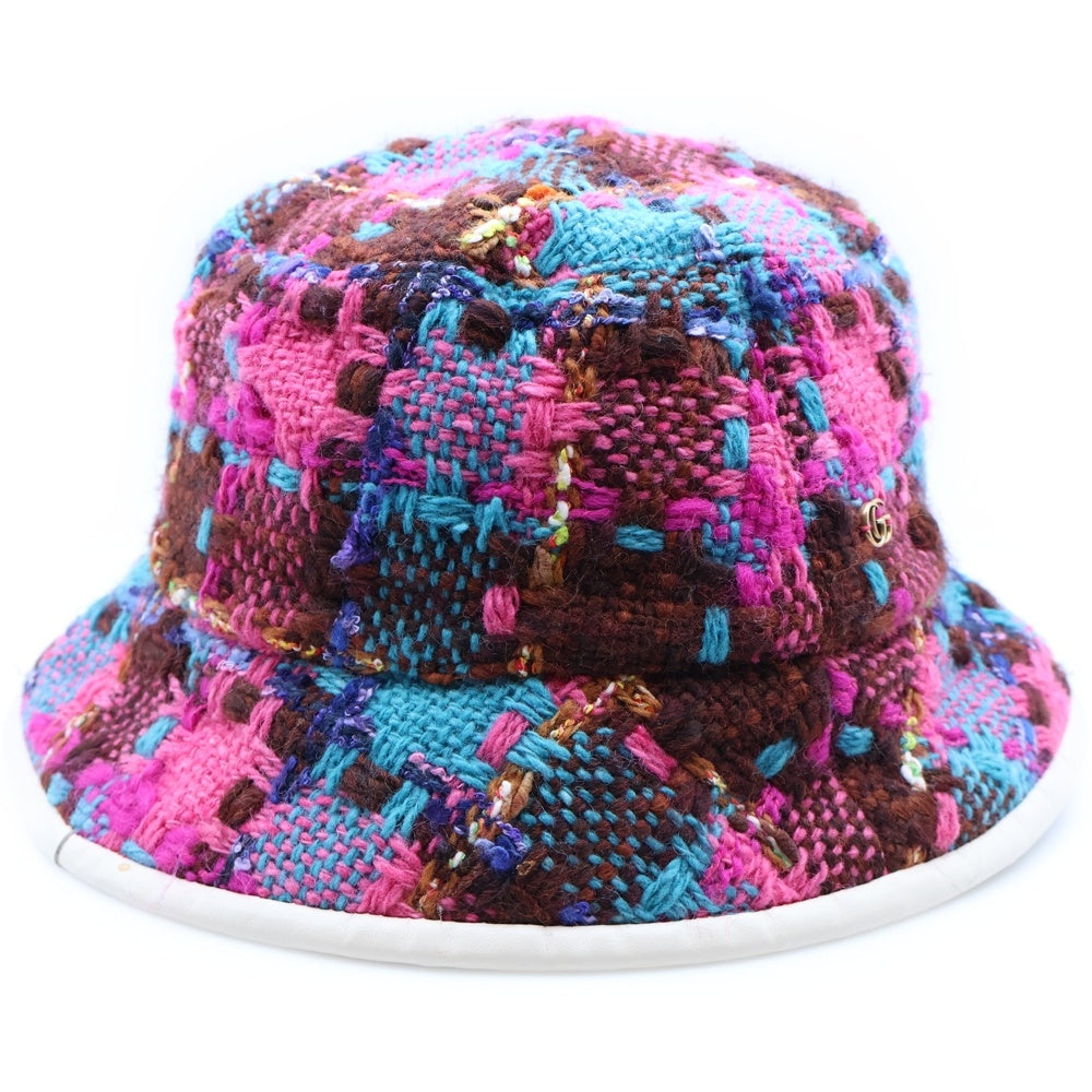 GUCCI(グッチ) checked tweed bucket hat チェックツイード バケットハット マルチ 728469 レディース
