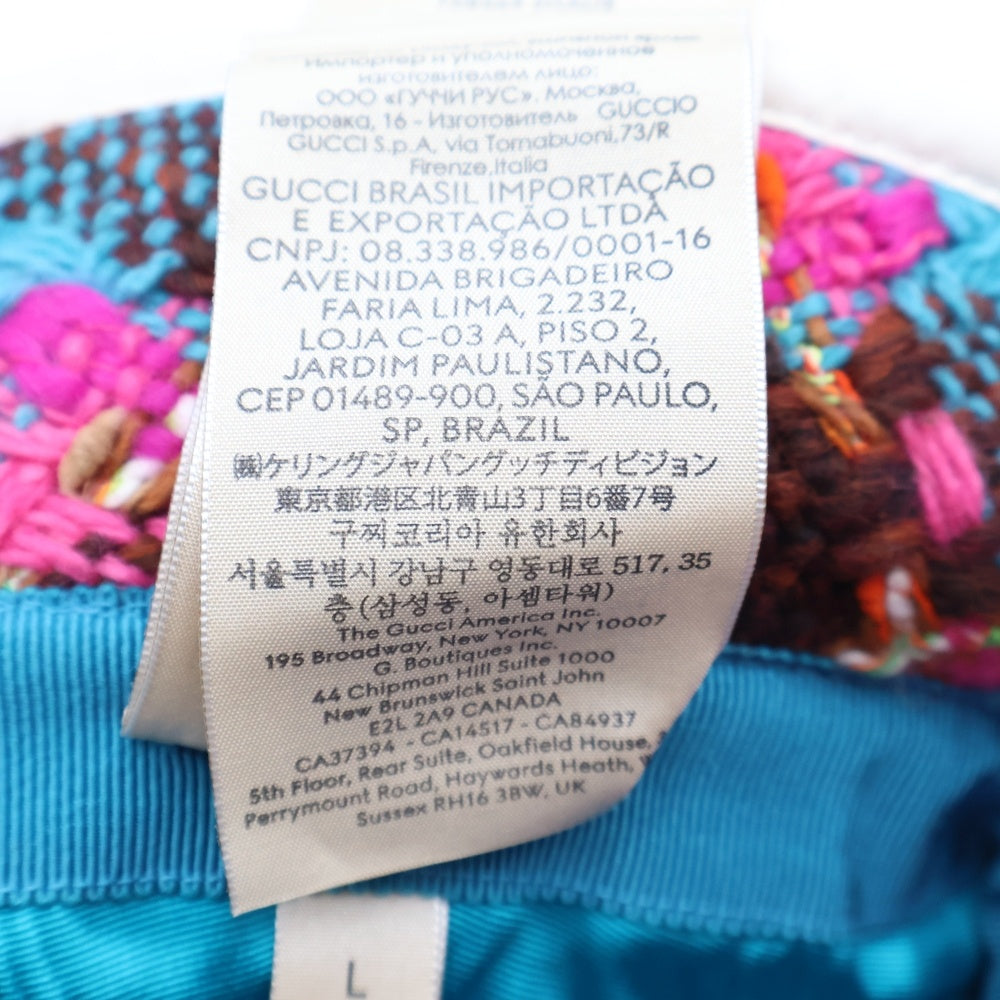 GUCCI(グッチ) checked tweed bucket hat チェックツイード バケットハット マルチ 728469 レディース