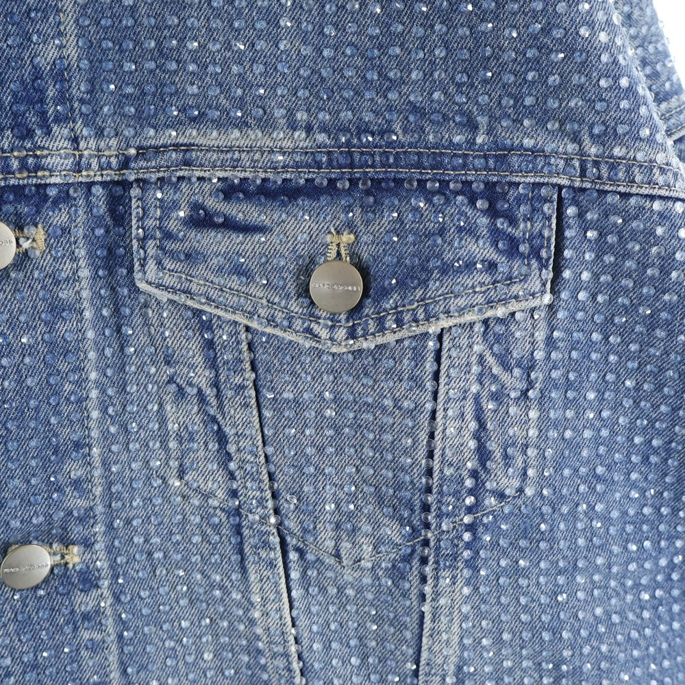 MARC JACOBS(マークジェイコブス) クリスタル デニム ビッグ トラッカー デニムジャケット インディゴ 2S4RJC005D08