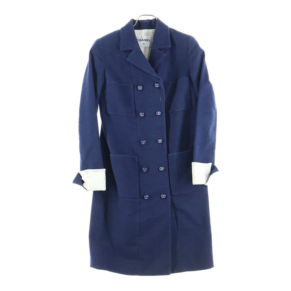 CHANEL(シャネル) 裏地ロゴ コットン ワンピースジャケット P53462 ネイビー レディース