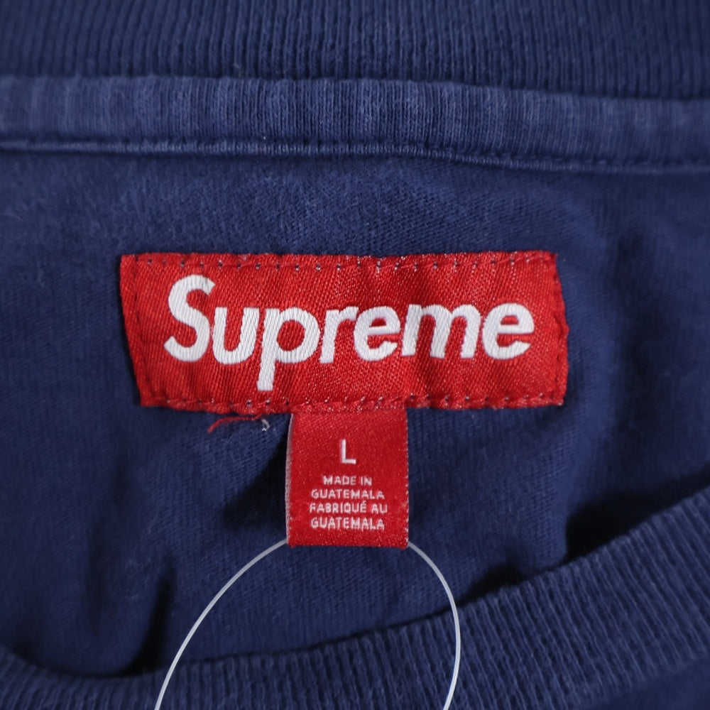 SUPREME(シュプリーム) 23AW Washed Script S/S Top ウォッシュド スクリプト クルーネック半袖Tシャツカットソー ネイビー