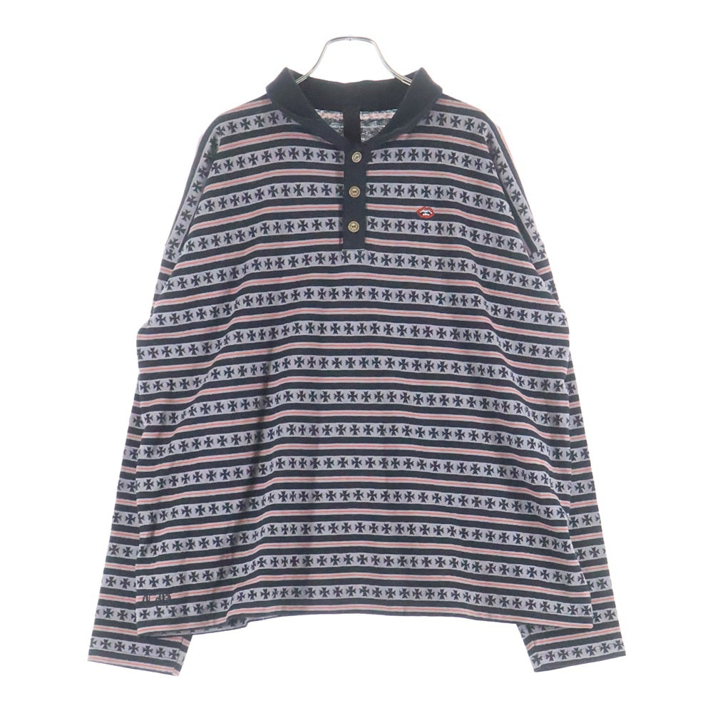 CHROME HEARTS(クロムハーツ) × マッティボーイ ワイノット チョンパー刺繍 ストライプ ポロ ロングスリーブシャツ マルチカラー